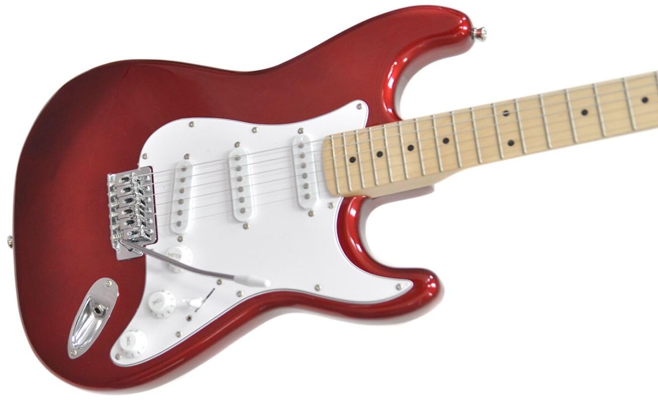 Amazon | PLAYTECH エレキギター ST250 METALLIC RED Maple ストラト